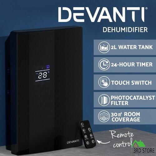 Devanti 2L Portable Dehumidifier Air Purify Dryer Home Office Moisture Absorber