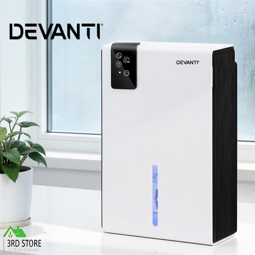 DEVANTI 2000ml Portable Dehumidifier Moisture Absorber Home Bedroom Quiet Remote