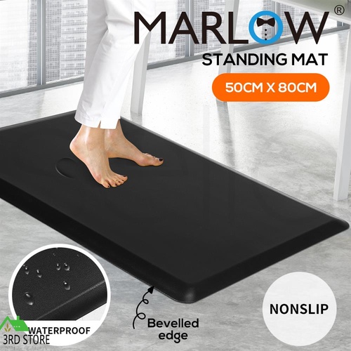 Marlow Anti Fatigue Mat Standing Desk Rug Kitchen Home Office Foam Black 50x80