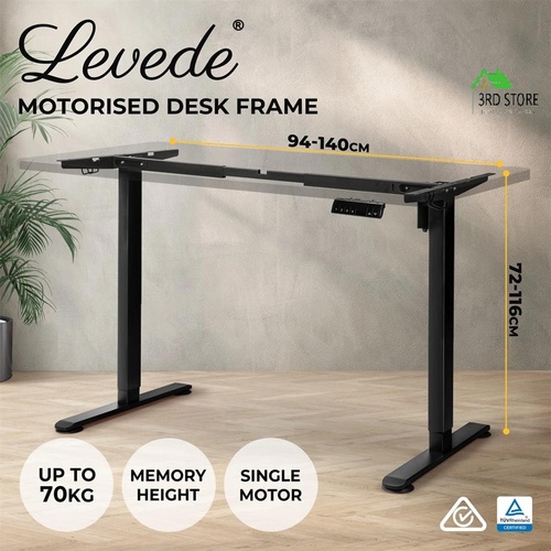 Levede Motorised Standing Desk Frame Only Single Motor Height Adjustable