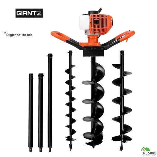 Giantz Drill Borer Fence Extension Auger Bits for Petrol Post Hole Digger