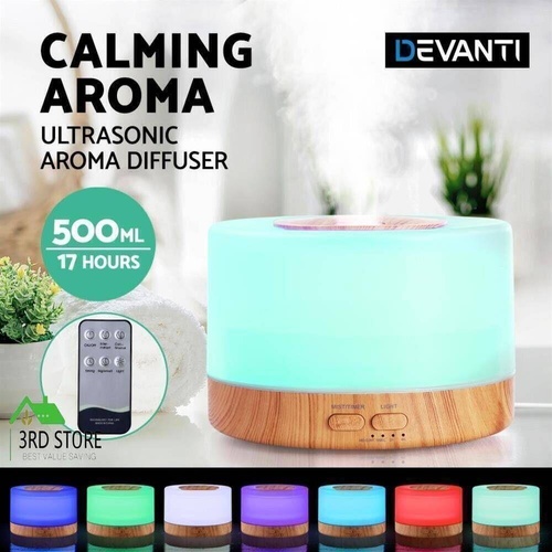 Devanti Aromatherapy Diffuser Humidifier Aroma Essential Oil Ultrasonic 500ml