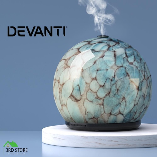 Devanti Aromatherapy Diffuser Aroma Essential Oil Air Humidifier LED Light Glass