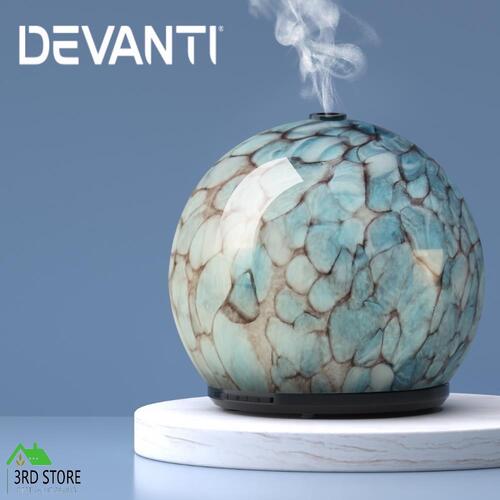 Devanti Aromatherapy Diffuser Aroma Essential Oil Air Humidifier LED Light Glass