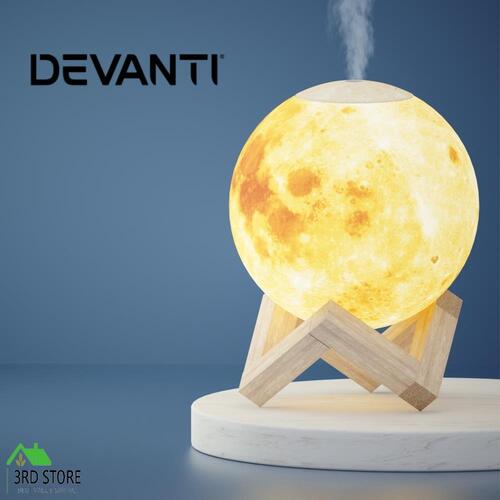 Devanti Aromatherapy Diffuser Essential Oil Aroma Air Humidifier LED Moon Lamp