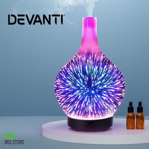 Devanti Ultrasonic Aroma Aromatherapy Diffuser 3D Light Oil Firework Humidifier