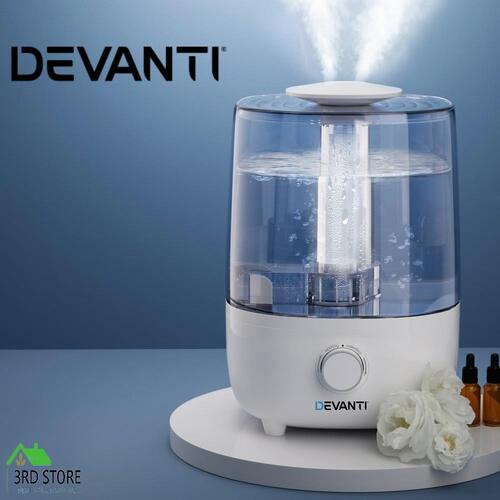 RETURNs Devanti 4L Air Humidifier Ultrasonic Purifier Mist Aroma Diffuser Aromatherapy