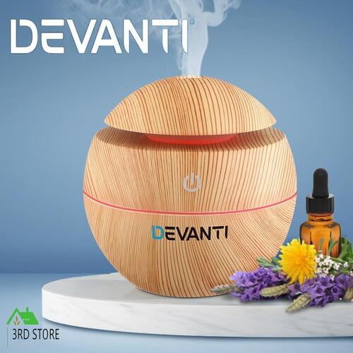 Devanti Aromatherapy Diffuser Aroma Essential Oils Air Humidifier LED Light