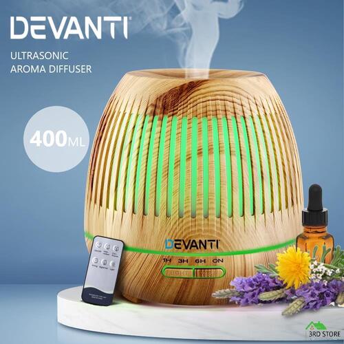 Devanti Aromatherapy Diffuser Aroma Essential Oils Air Humidifier LED Light