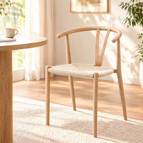 Artiss Dining Chairs X1, Y-Back Leisure Accent Chair for Living Room & Balcony Woven Seat