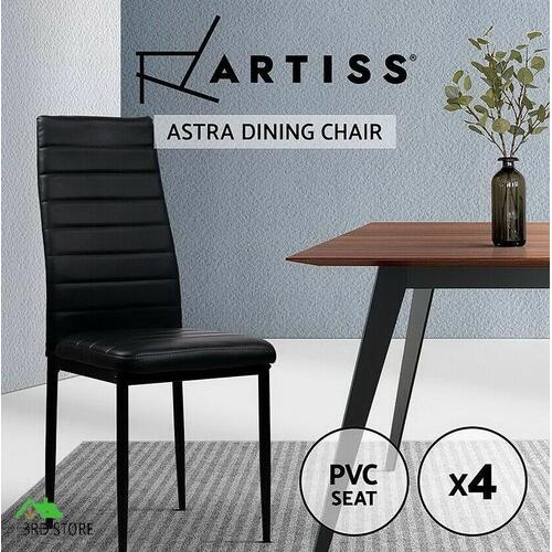 Artiss 4x Astra Dining Chairs Set Leather PVC Stretch Seater Chairs