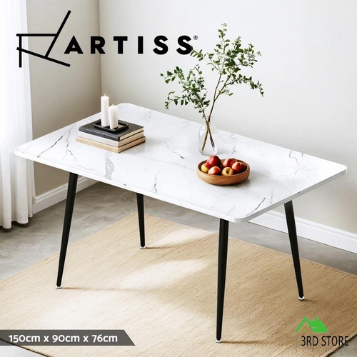 Artiss Dining Table 6 Seater Kitchen Cafe Lounge Restaurant Marble Effect 150CM
