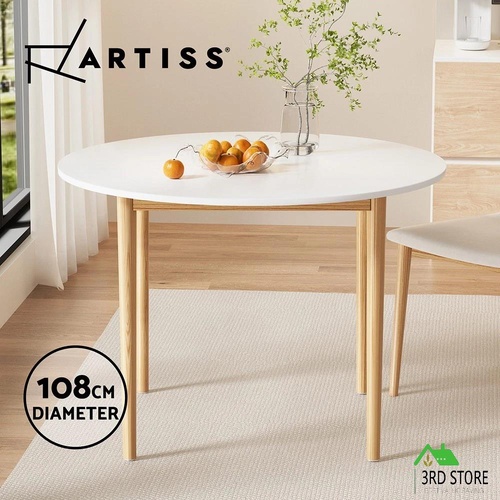 Artiss Dining Table Round White 108CM Diameter Demi