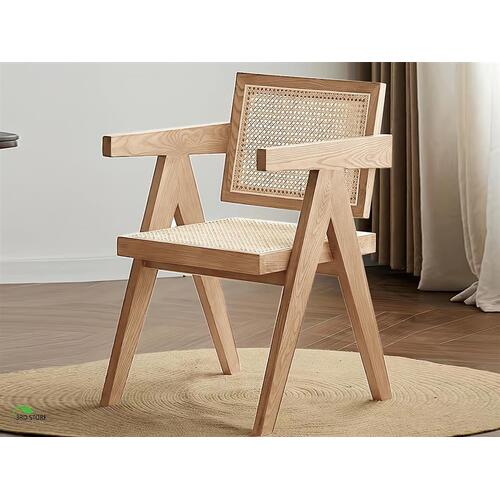Wesley Rattan Dining Chairs Natural