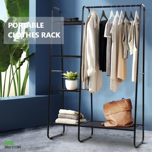 Portable Clothes Rack Rail Hanger Stand Garment Wardrobe Closet Organiser Shelf