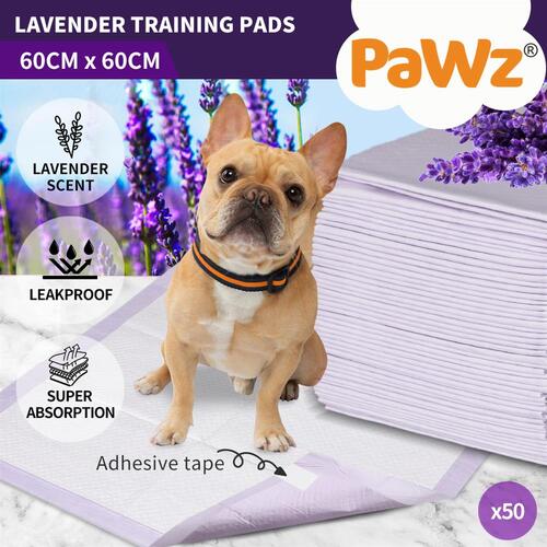 PawZ 50 Pcs 60x60 cm Pet Puppy Toilet Training Pads with Lavender Scent