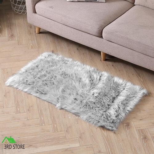 Floor Rug Shaggy Rugs Sheepskin Lambskin Rug Area Carpet Mat Soft Bedroom 60x150