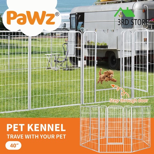 PaWz 8 Panel 40'' Pet Dog Playpen Puppy Exercise Cage Enclosure Fence Metal