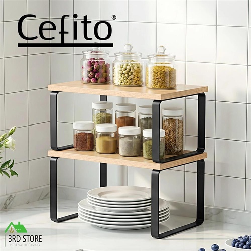 Cefito Kitchen Storage Shelves Rack Cupboard Cabinet Organiser Set of 2