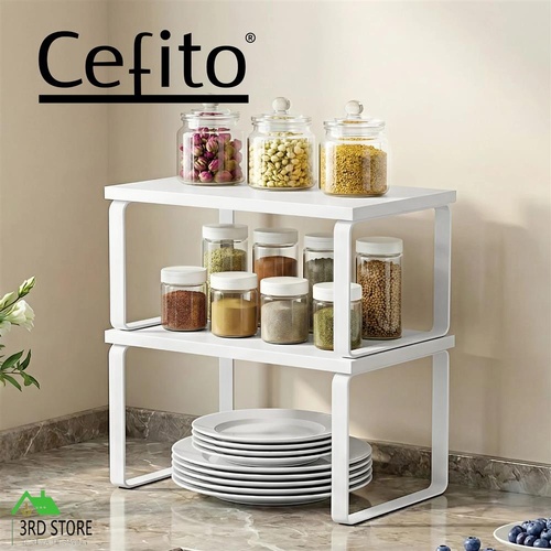 Cefito Kitchen Storage Shelves Rack Cupboard Cabinet Organiser Set of 2