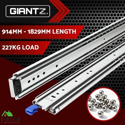 Giantz 2x Drawer Slides Full Extension Locking 227kg 914-1829mm Length