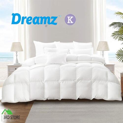 DreamZ Duck Down Feather Quilt 200GSM Duvet Doona Summer King Blanket Bed
