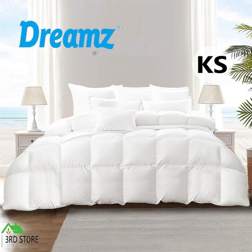 DreamZ Duck Down Feather Quilt 200GSM Duvet Doona Summer King Single Bed