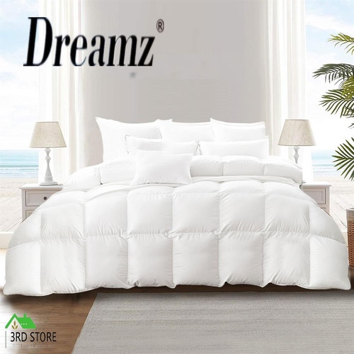 DreamZ Duck Down Feather Quilt 200GSM Duvet Doona Summer Queen Blanket Bed