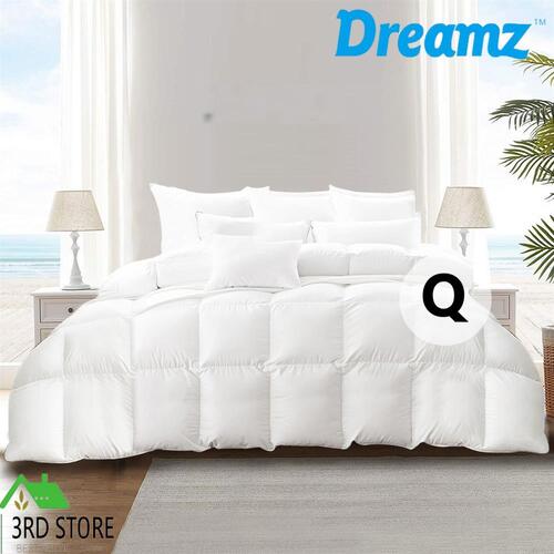 DreamZ Duck Down Feather Quilt 200GSM Duvet Doona Summer Queen Blanket Bed