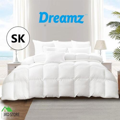 DreamZ Duck Down Feather Quilt 200GSM Duvet Doona Summer Super King Bed