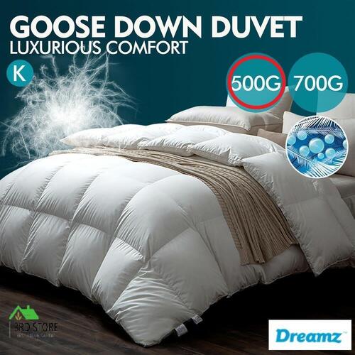DreamZ 500GSM All Season Goose Down Feather Filling Duvet King Size