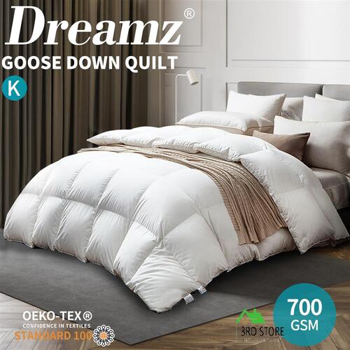 DreamZ Goose Down Quilt 700GSM Duvet Doona Quilts Winter Summer All Season King