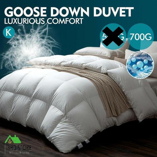DreamZ Goose Down Quilt 700GSM Duvet Doona Quilts Winter Summer All Season King