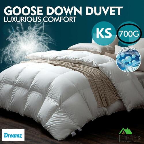 DreamZ 700GSM All Season Goose Down Feather Filling Duvet King Single