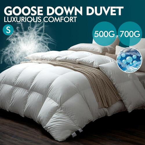 DreamZ 700GSM All Season Goose Down Feather Filling Duvet in Single Size