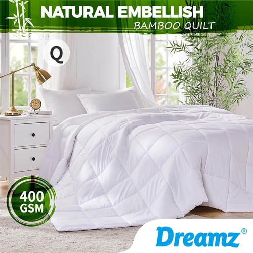 Dreamz Microfiber Microfibre Bamboo Winter Summer Quilt Duvet Doona Queen