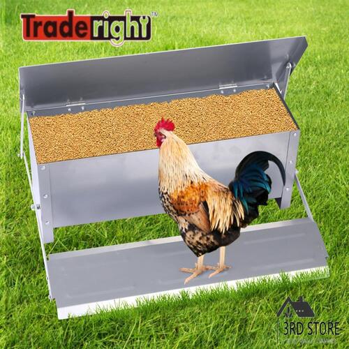 Traderight Chicken Feeder Automatic Self Opening Poultry Treadle Outdoor 5KG
