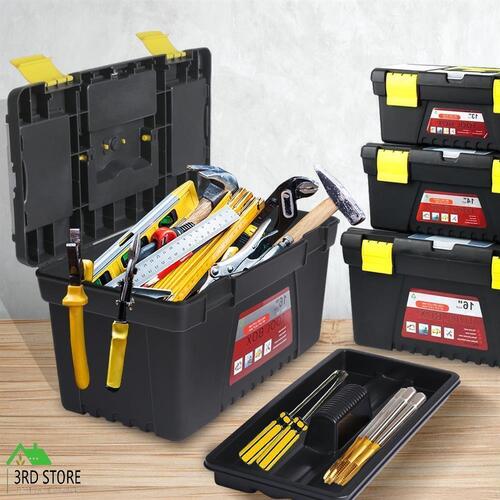Traderight Tool Storage Set Tool Box 3PCS Lock Organiser Portable Handle Garage