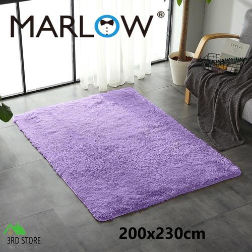 Marlow Soft Shag Shaggy Floor Confetti Rug Carpet Decor 200x230cm Purple