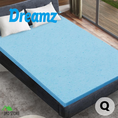 DreamZ Queen Size 5cm Thickness Cool Gel Memory Foam Mattress Topper with Bamboo Fabric