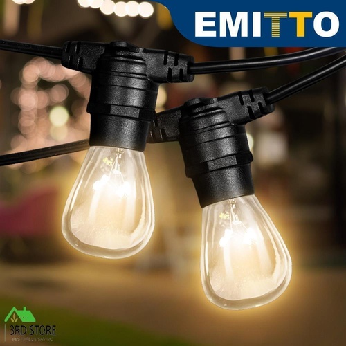 EMITTO 20M Festoon String Lights Christmas Wedding Party Waterproof