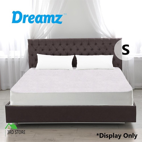 DreamZ Terry Cotton Fyllt Fitted Waterproof Mattress Protector in Single Size