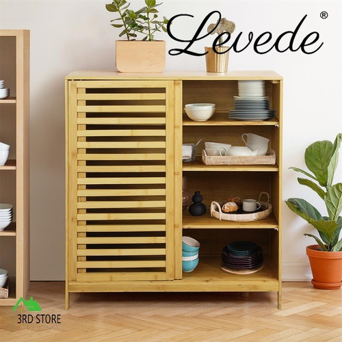 Levede Bamboo Storage Cabinet Freestanding Natural