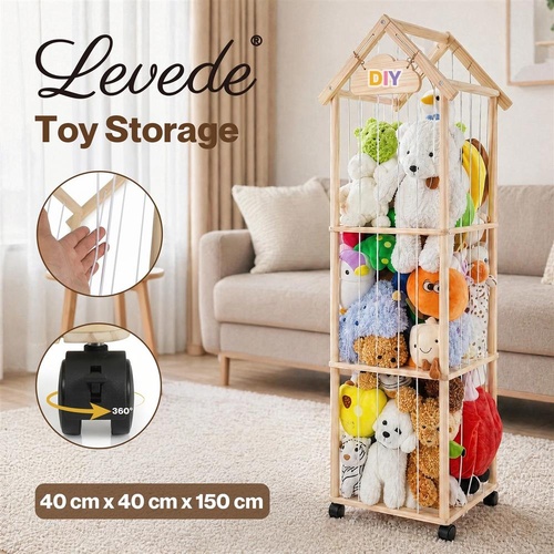Levede Kids Toys Storage Tube Box Plush Doll Display Organiser 150cm x 40cm