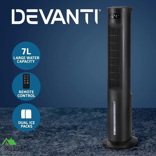 RETURNs Devanti Evaporative Air Cooler Conditioner Portable Cooling Fan Humidifier 7L