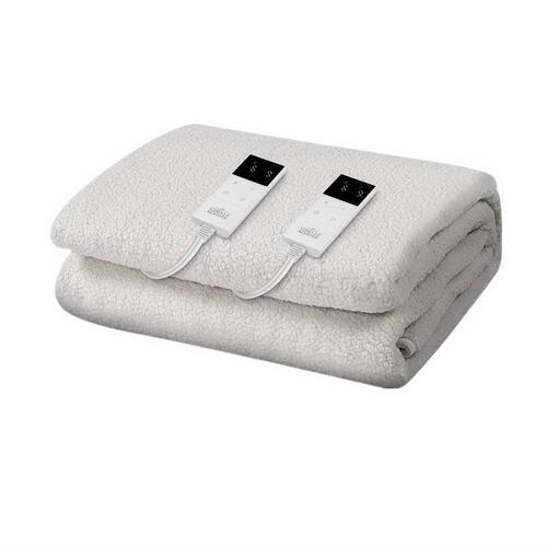Giselle Bedding Fleecy Electric Blanket Heated Warm Fully Fitted KING