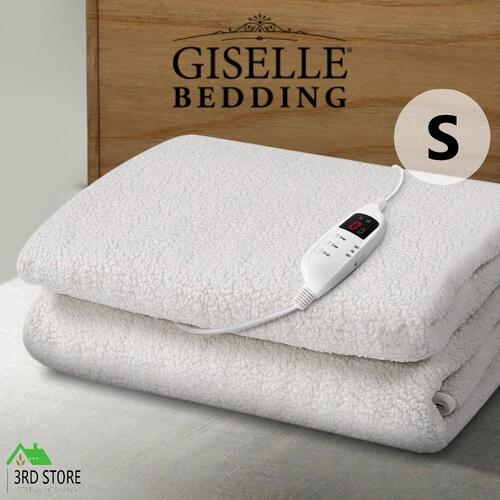 Giselle Electric Blanket Fleecy Heated Pad Cover Warm Fully Fitted Single