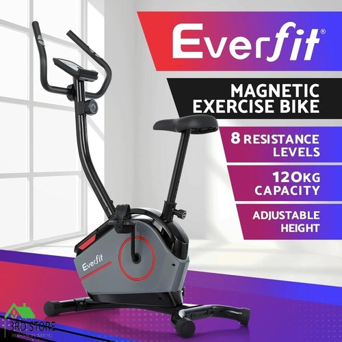 Everfit Magnetic Exercise Bike 8 Levels Upright Bike Fitness Home Gym Cardio