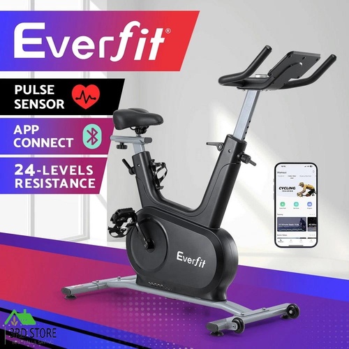 Everfit Exercise Bike Spin Bike Electromagnetic Smart Home Fitness 24-Level Resistance 120kg Bluetooth