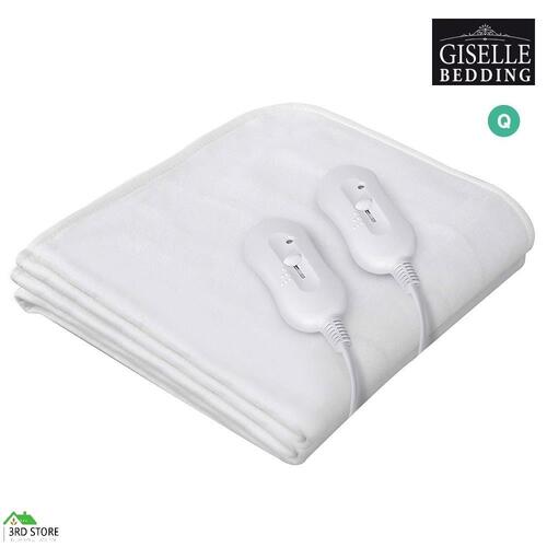 Giselle Electric Blanket Queen Fully Fitted Heated Polyester Pad Washable Winter